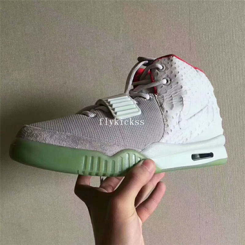 Authentic Nike Air Yeezy 2 NRG Wolf Grey Platinum Glow in the dark